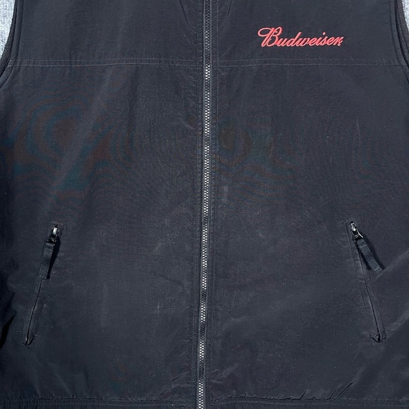 Swingster Budweiser Bud Light Men’s XL Black Fleece Lined Embroidered Vest - Picture 5 of 11